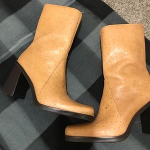 Mia leather boots. Size 8 1/2 M.  Farley new condition. Made in Brazil.